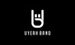 initial letter U and B with rock hand logo design template