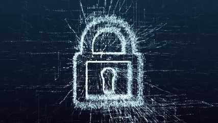 Wall Mural - a symbol of safety and security in digital cyberspace. electronic virtual firewall. coded protection
