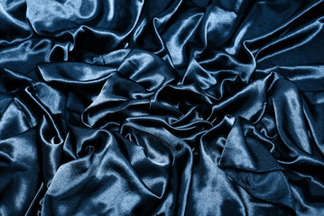 Photo of blue satin texture.