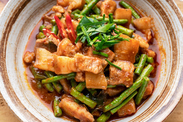 Spicy Stir Fried Pork with Red Curry Paste ,Stir Fried Pork