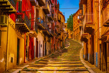 Via Roma in Termini Imerese overlooking the old court