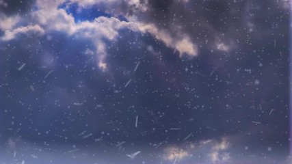 Wall Mural - looped dramatic sky with clouds and snowfall