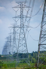 high voltage power transmission tower