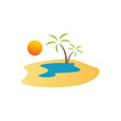 oasis logo design vector illustration. Water in the middle of the desert concept