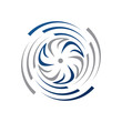 rotation of water wind turbine logo design vector illustrations. circle spinning turbulence turbine symbol.