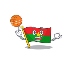 Sticker - Mascot of flag burkina faso cartoon character style with basketball