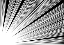 Comic And Manga Books Speed Lines Background. Curve Circle, Explosion Background. Black And White Vector Illustration	