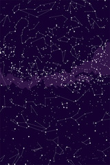 true constellations of the southern hemisphere, star map. science astronomy, star chart on blue back