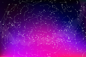 southern hemisphere constellations, star map. science astronomy