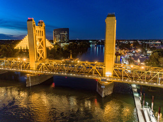 Wall Mural - Aerial image of the Sacramento Tower Bridge