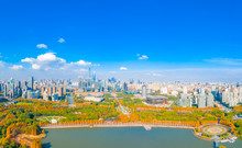 Aerial Aerial Photographof Of The New Century Park In Pudong New Area, Shanghai, China