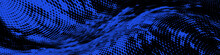 Abstract Monochrome Blue Black Grunge Halftone Pattern
