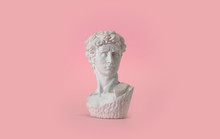 Statue Bust On Pink Background
