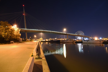 Ponte del Mare by Night in the City Illuminated by Lamps