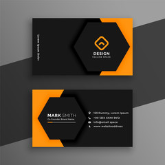 Wall Mural - elegant minimal black and yellow business card template
