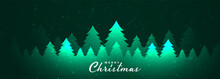 Merry Christmas Glowing Trees Banner Design Template