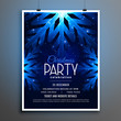 © starlineart - christmas party blue snowflakes flyer template design