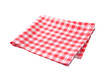 Red picnic cloth isolated,checkered towel.