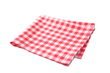 Wall Mural - Red picnic cloth isolated,checkered towel.