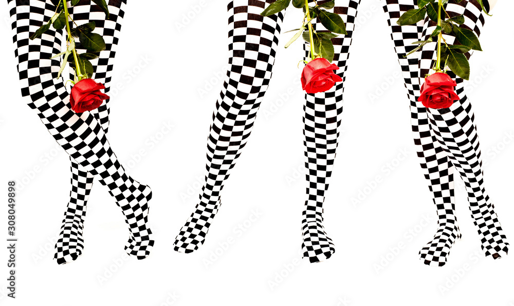 tree women legs in black and