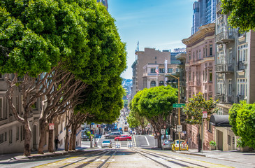 Tramway in San Francisco street California United States