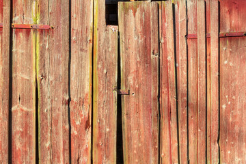 Sticker - Old red wooden doors of a shed