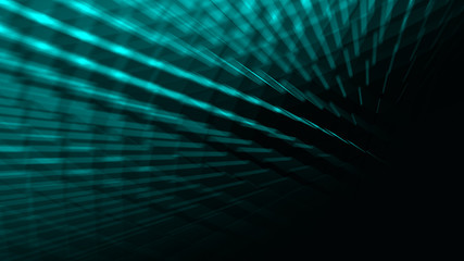 Abstract cyan light pattern. Very dynamic array of geometric elements
