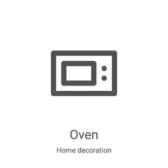 Wall Mural - oven icon vector from home decoration collection. Thin line oven outline icon vector illustration. Linear symbol for use on web and mobile apps, logo, print media