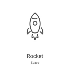 Wall Mural - rocket icon vector from space collection. thin line rocket outline icon vector illustration. linear 