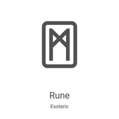 rune icon vector from esoteric collection. Thin line rune outline icon vector illustration. Linear symbol for use on web and mobile apps, logo, print media