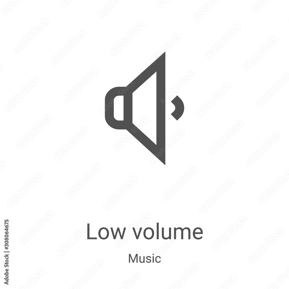 low volume icon vector from music collection. Thin line low volume ...