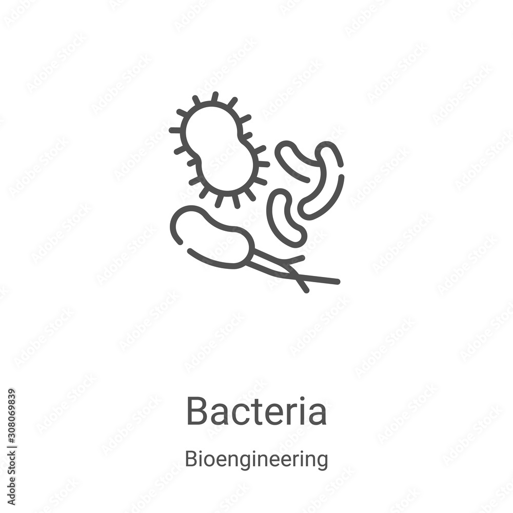 bacteria icon vector from bioengineering collection. Thin line bacteria ...