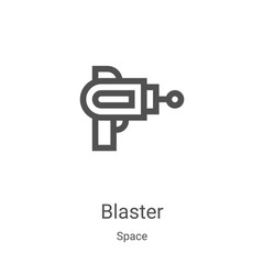 Wall Mural - blaster icon vector from space collection. thin line blaster outline icon vector illustration. linea