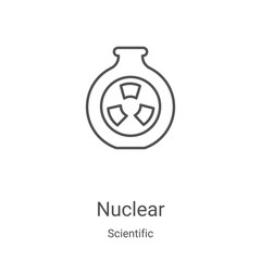 Wall Mural - nuclear icon vector from scientific collection. thin line nuclear outline icon vector illustration. 