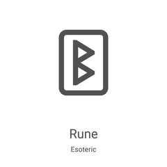 Wall Mural - rune icon vector from esoteric collection. Thin line rune outline icon vector illustration. Linear symbol for use on web and mobile apps, logo, print media