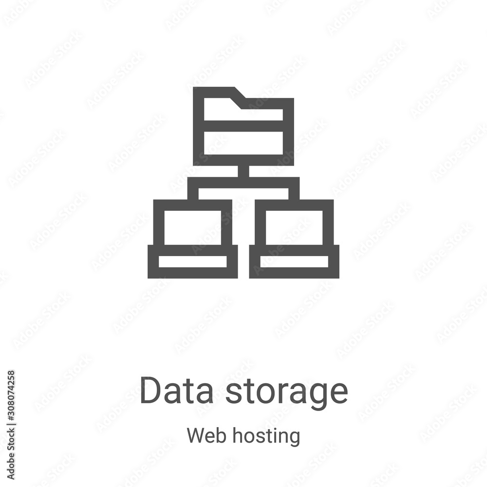 data storage icon vector from web hosting collection. Thin line data ...