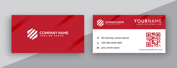 modern business card design . double sided business card design template . red business card inspira
