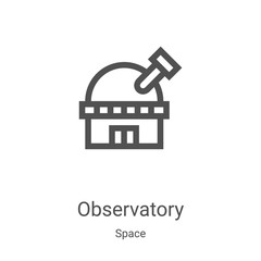 Wall Mural - observatory icon vector from space collection. thin line observatory outline icon vector illustratio
