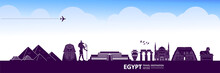 Egypt Travel Destination Grand Vector Illustration.