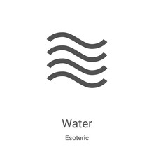 Water Icon Vector From Esoteric Collection. Thin Line Water Outline Icon Vector Illustration. Linear Symbol For Use On Web And Mobile Apps, Logo, Print Media