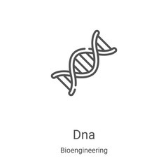 Wall Mural - dna icon vector from bioengineering collection. thin line dna outline icon vector illustration. line