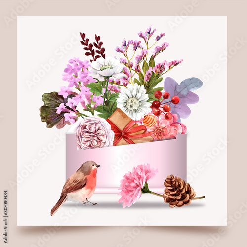 bouquet of flowers in a vase isolated on white