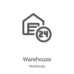 warehouse icon vector from warehouse collection. Thin line warehouse outline icon vector illustration. Linear symbol for use on web and mobile apps, logo, print media