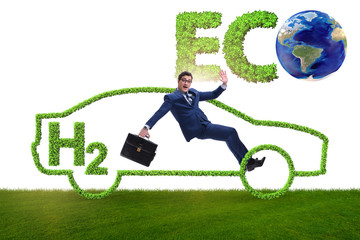 Hydrogen car concept in ecological transportation concept