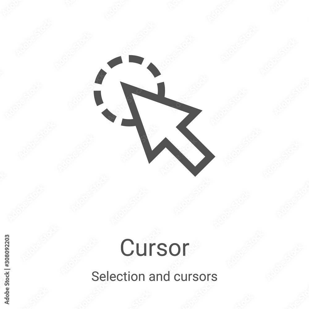 cursor icon vector from selection and cursors collection. Thin line ...