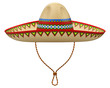 Mexican sombrero hat isolated on white background - 3D illustration