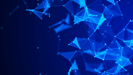 Wall Mural - abstract connection dots. technology background. network connection structure. plexus effect. 3d