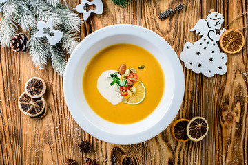 Wall Mural - winter pumpkin soup christmas