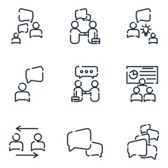 Poster - Business Communication set icon template color editable. Business People pack symbol vector sign isolated on white background icons vector illustration for graphic and web design.