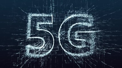 Wall Mural - the new wireless network of the future. 5g high speed mobile connection. the concept of a global dig